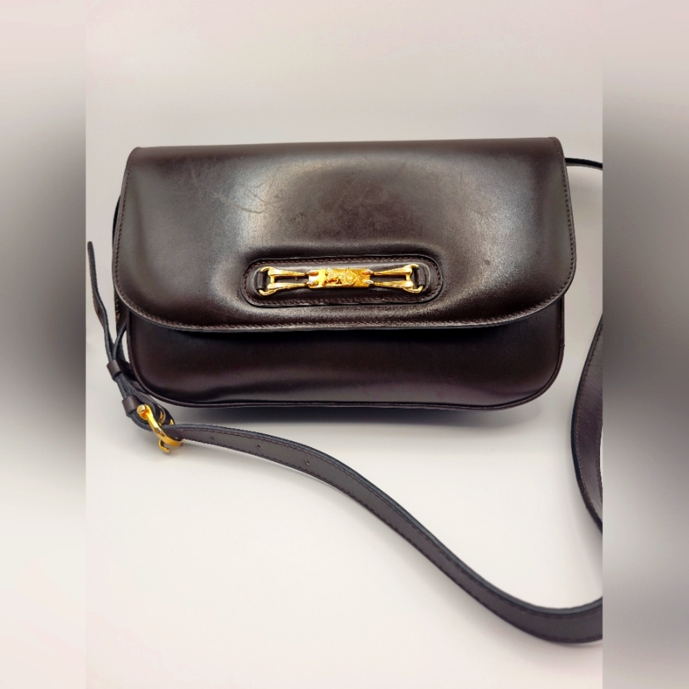 Celine Shoulder Crossbody Bag Leather
